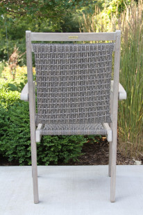 GW21090GR - Grey Wash Eucalyptus Driftwood Grey Wicker Stacking Arm Chair - back