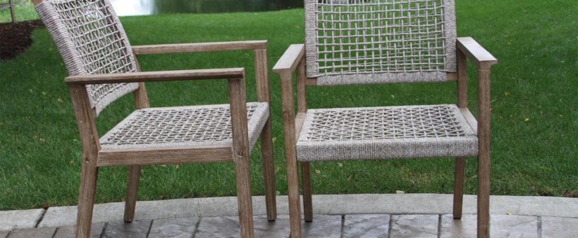 46611 – Nautical Rope and Eucalyptus Wash Dining Chair, 2pk.